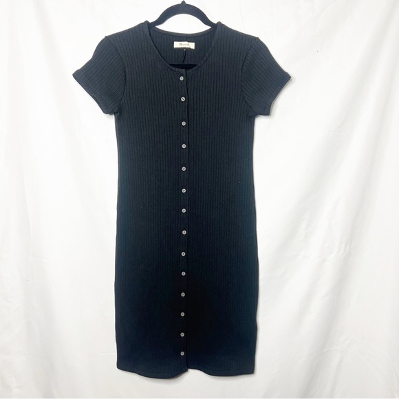 Madewell Button Front Ribbed Mini Dress - Picture 5 of 9